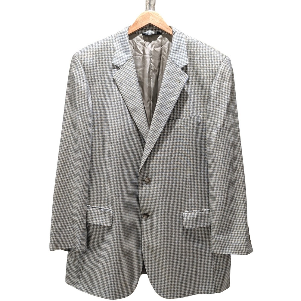 JOS A BANK Signature Collection Mens Houndstooth Silk Blazer‎ Jacket L46
